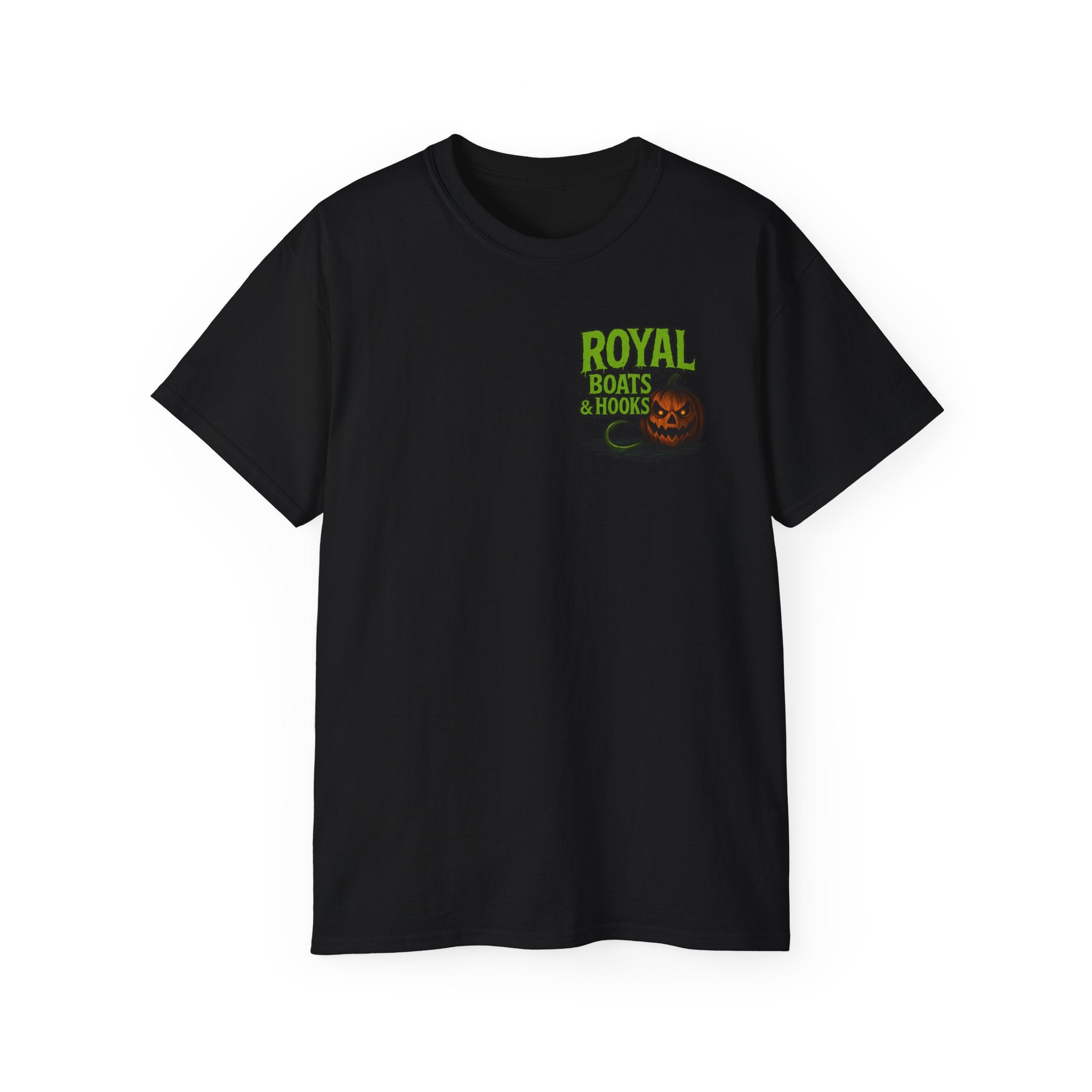 Halloween Foot T-Shirt Featuring BOATS and HOOKS Gift for Anglers, Summer Apparel, Outdoor Activity Shirt, Casual Fishing Wear