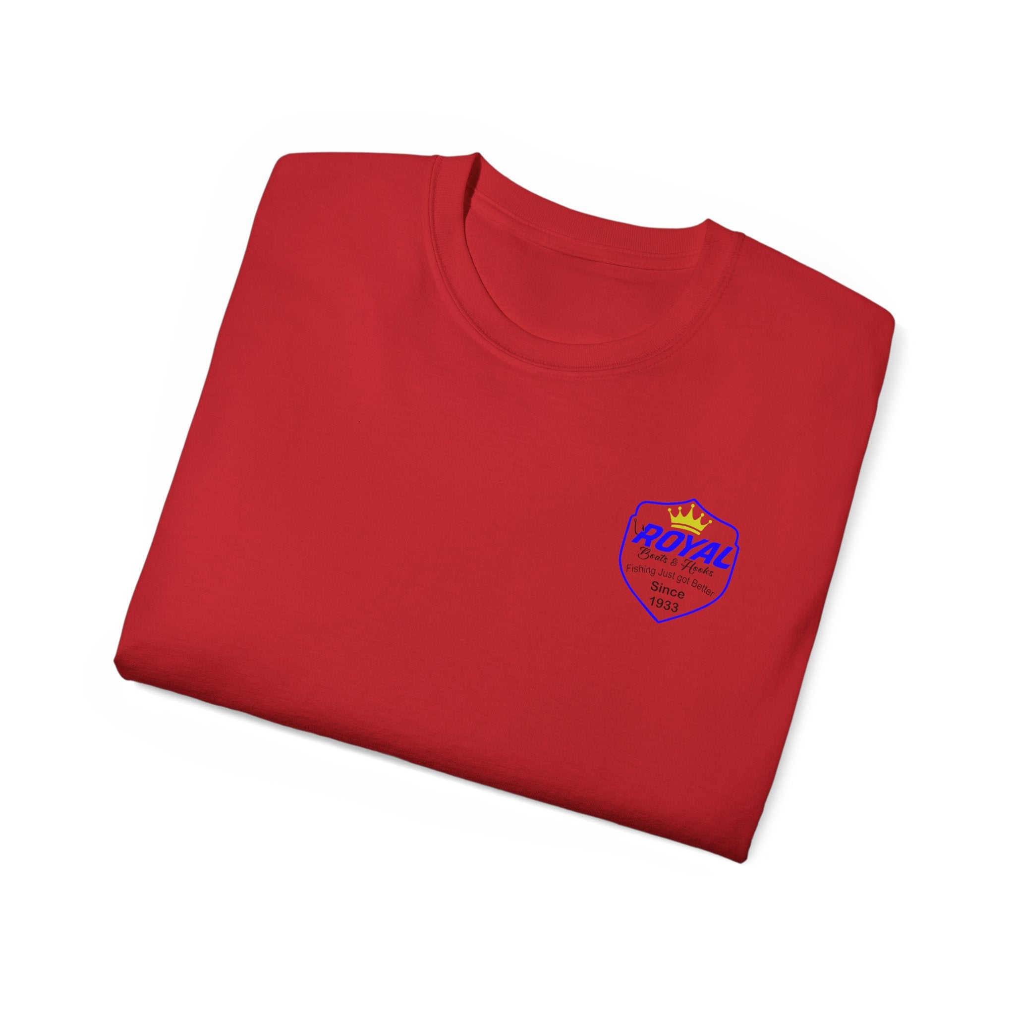 Blue Lettering Tee BOATS and HOOKS Gift for Anglers, Summer Apparel, Outdoor Activity Shirt, Casual Fishing Wear