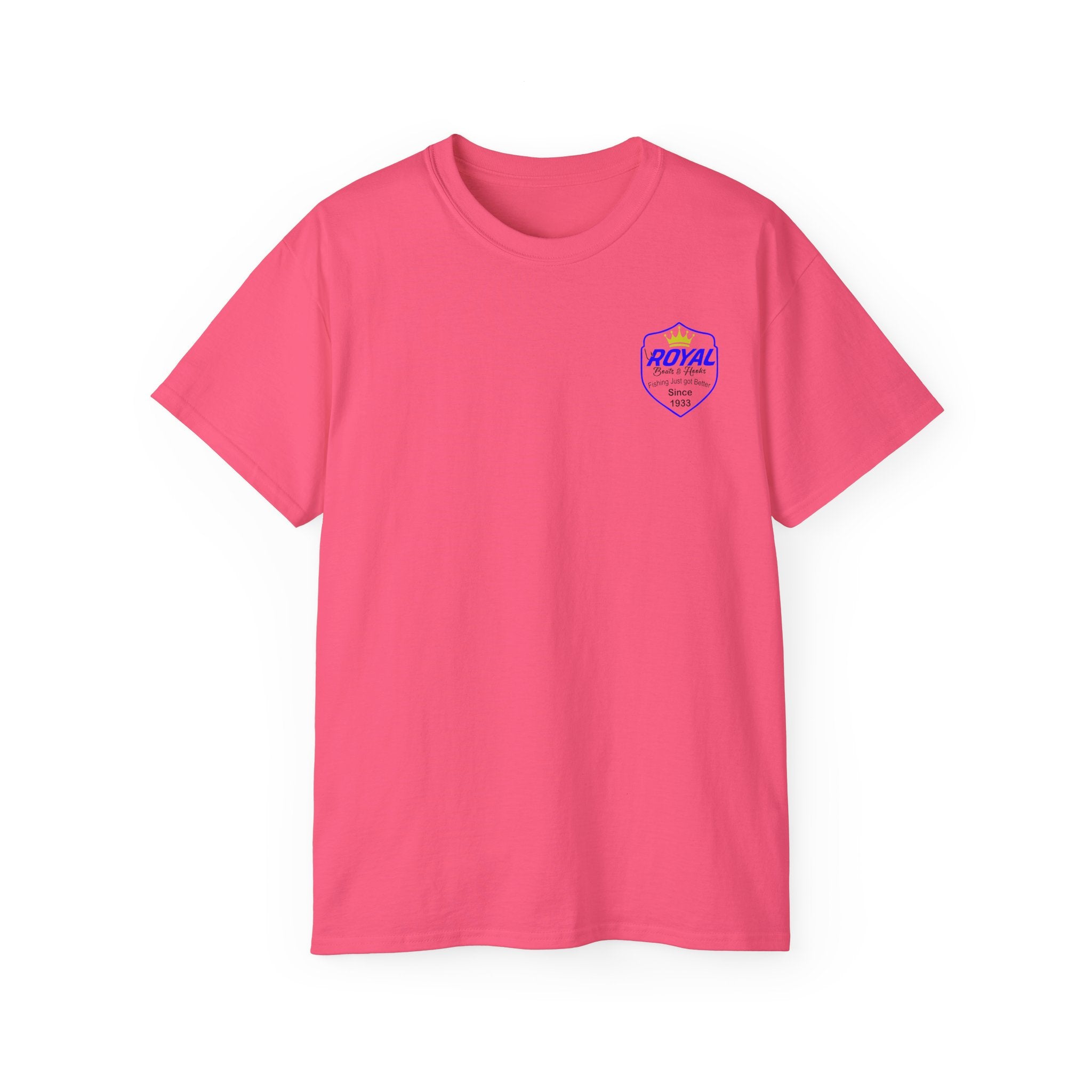Blue Lettering Tee BOATS and HOOKS Gift for Anglers, Summer Apparel, Outdoor Activity Shirt, Casual Fishing Wear