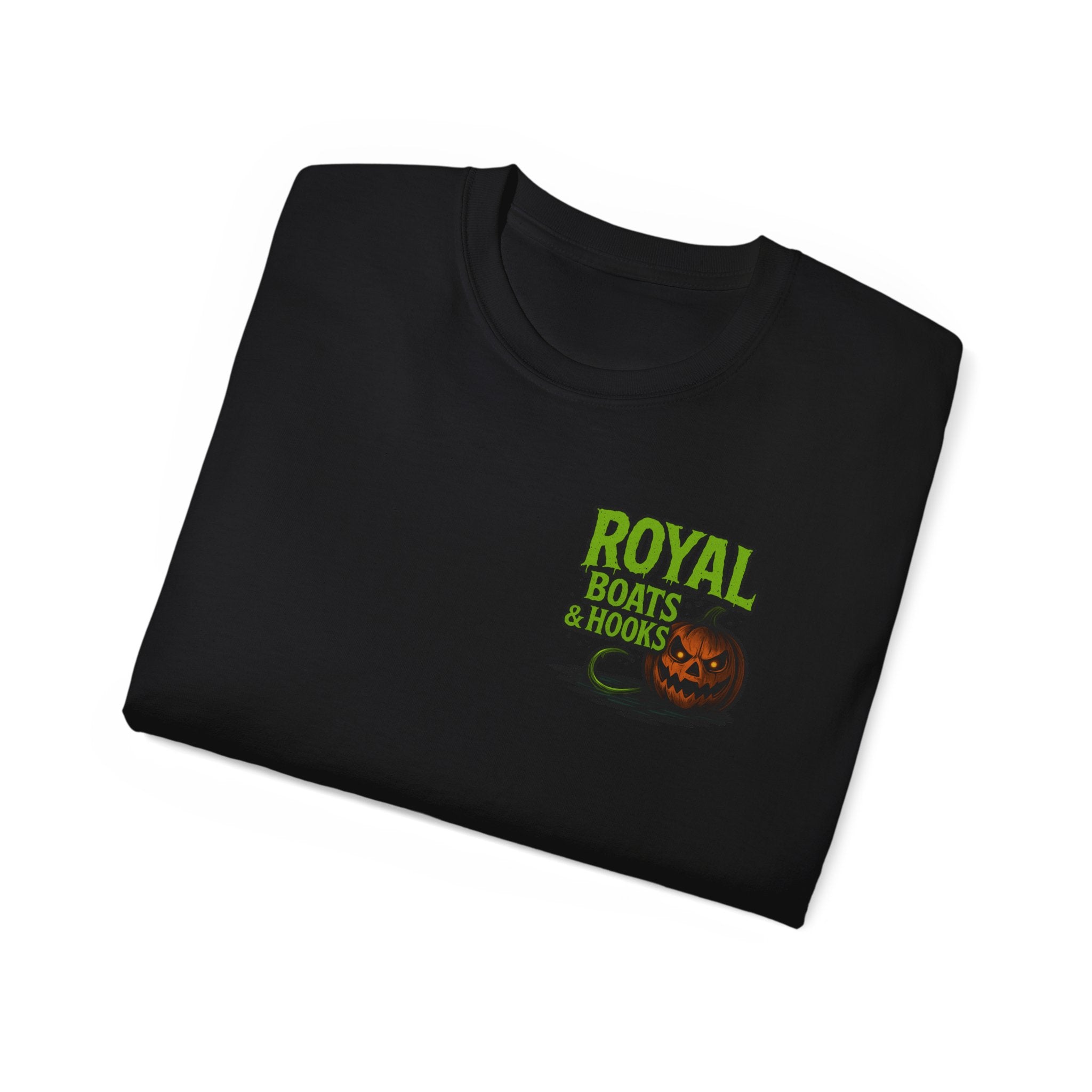 Halloween Foot T-Shirt Featuring BOATS and HOOKS Gift for Anglers, Summer Apparel, Outdoor Activity Shirt, Casual Fishing Wear