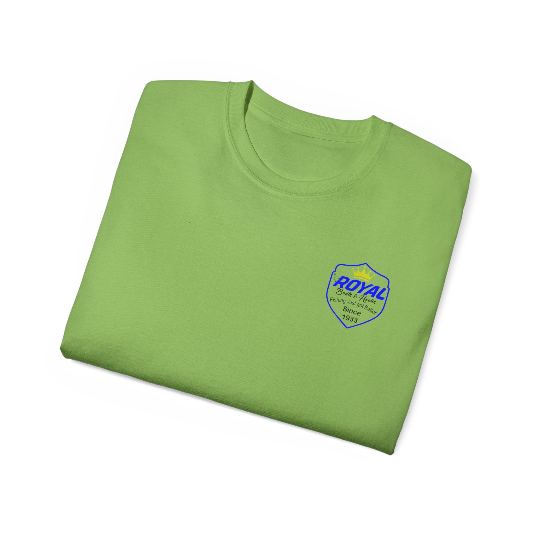 Blue Lettering Tee BOATS and HOOKS Gift for Anglers, Summer Apparel, Outdoor Activity Shirt, Casual Fishing Wear