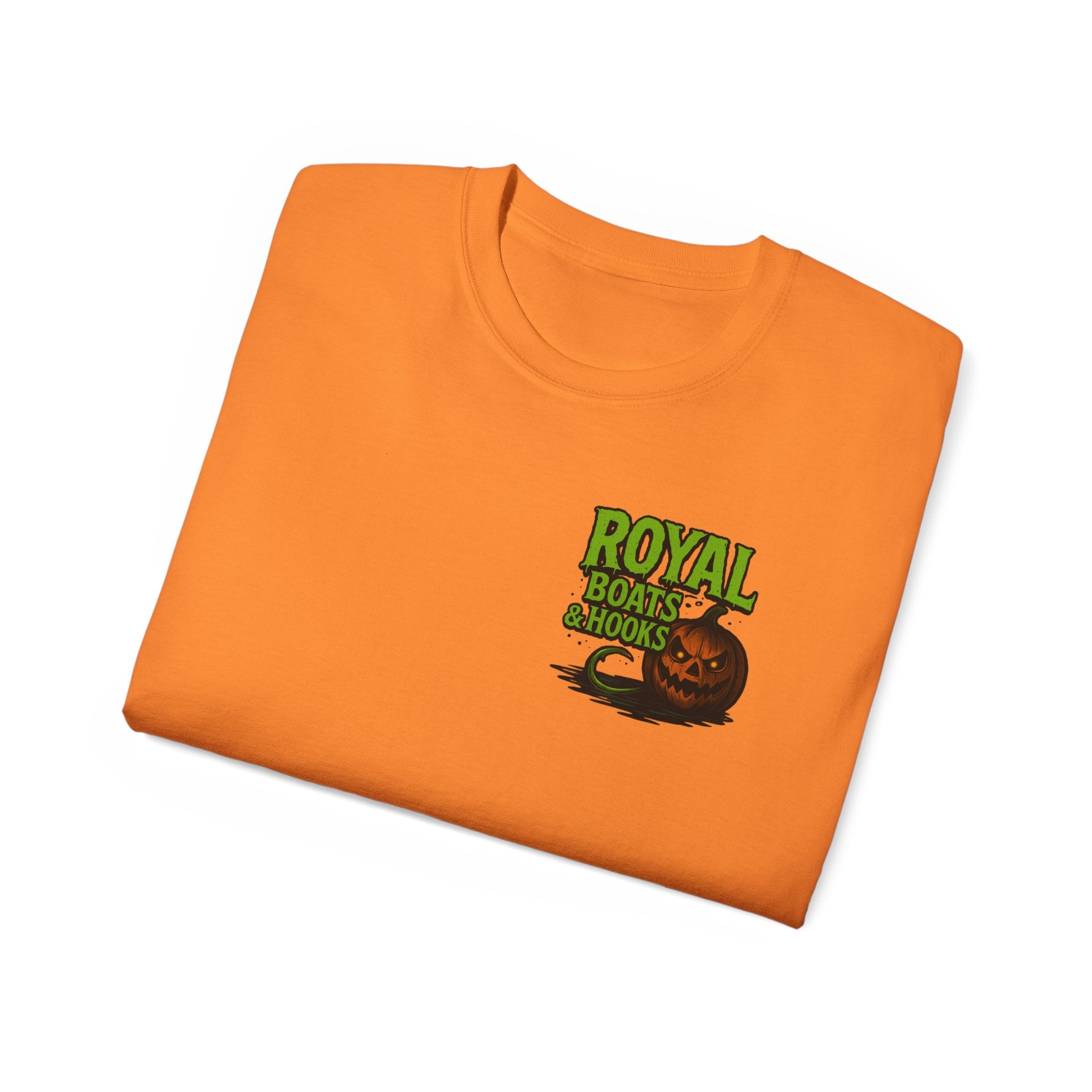 Halloween Foot T-Shirt Featuring BOATS and HOOKS Gift for Anglers, Summer Apparel, Outdoor Activity Shirt, Casual Fishing Wear