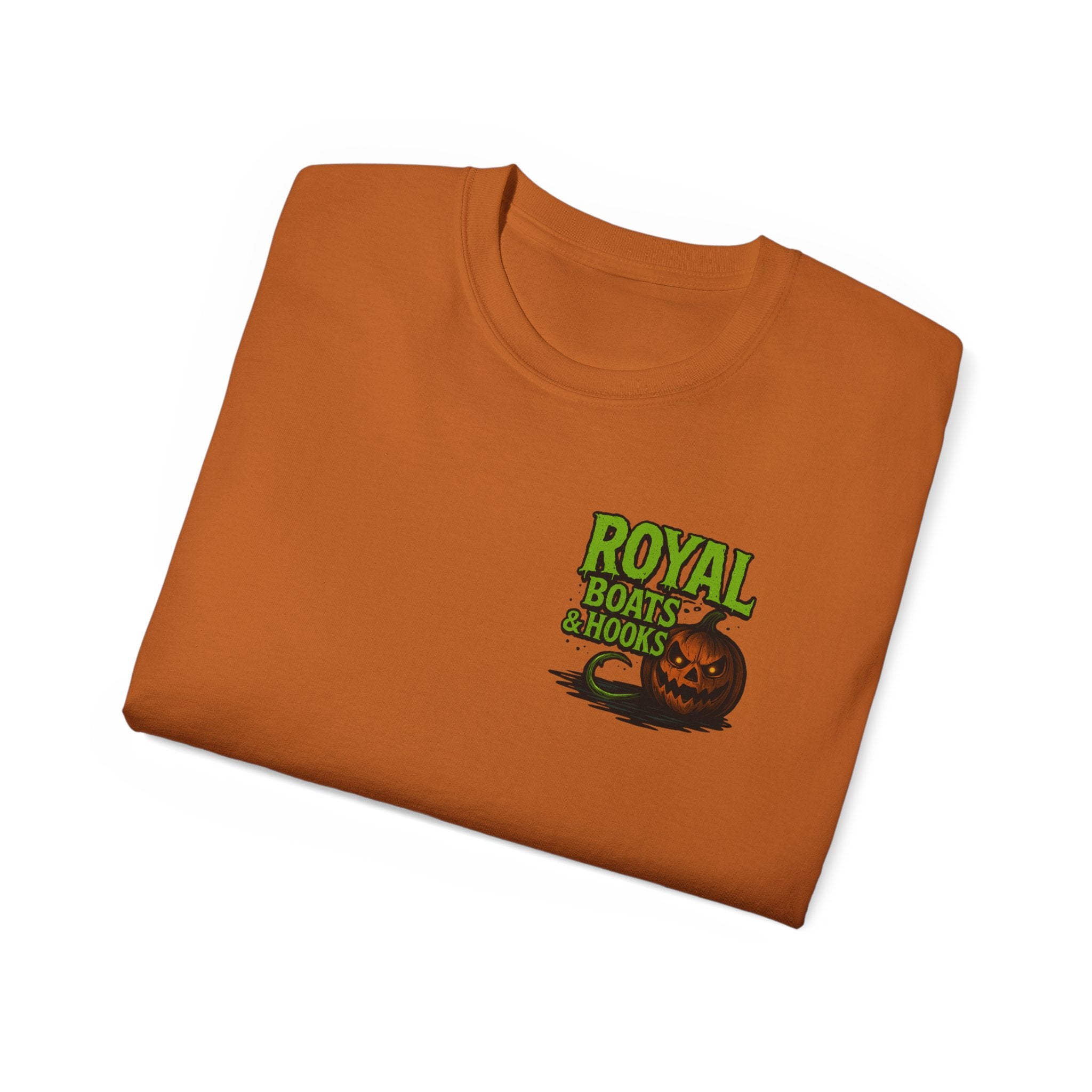 Halloween Special T-Shirt Featuring BOATS and HOOKS Gift for Anglers, Summer Apparel, Outdoor Activity Shirt, Casual Fishing Wear