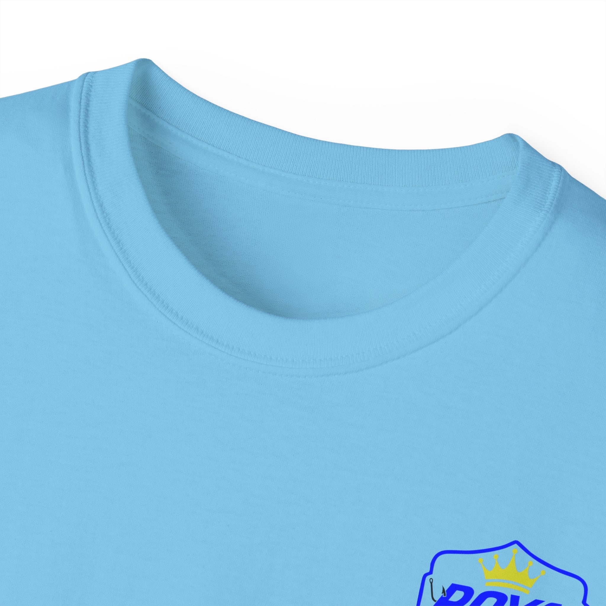 Blue Lettering Tee BOATS and HOOKS Gift for Anglers, Summer Apparel, Outdoor Activity Shirt, Casual Fishing Wear