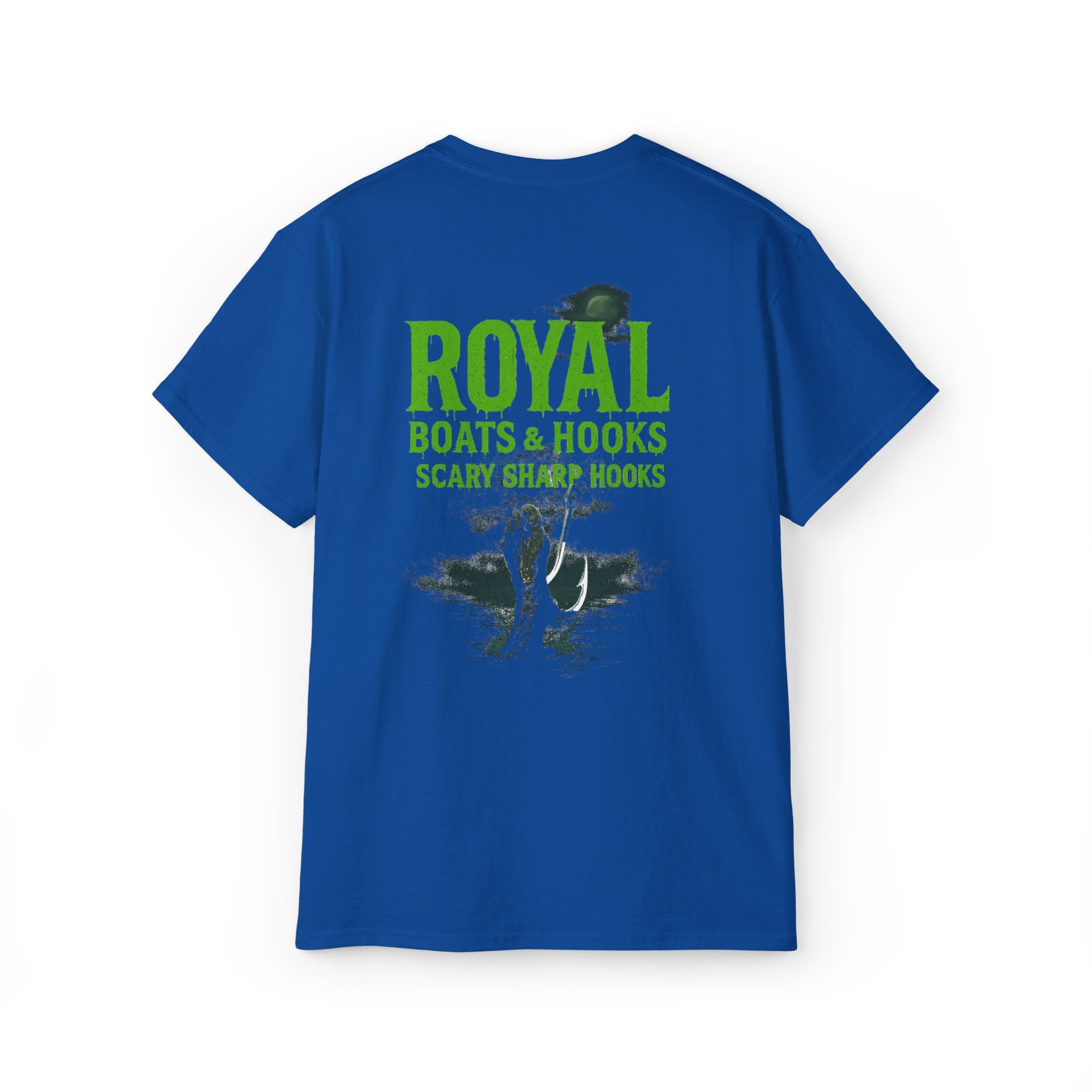 Halloween Foot T-Shirt Featuring BOATS and HOOKS Gift for Anglers, Summer Apparel, Outdoor Activity Shirt, Casual Fishing Wear