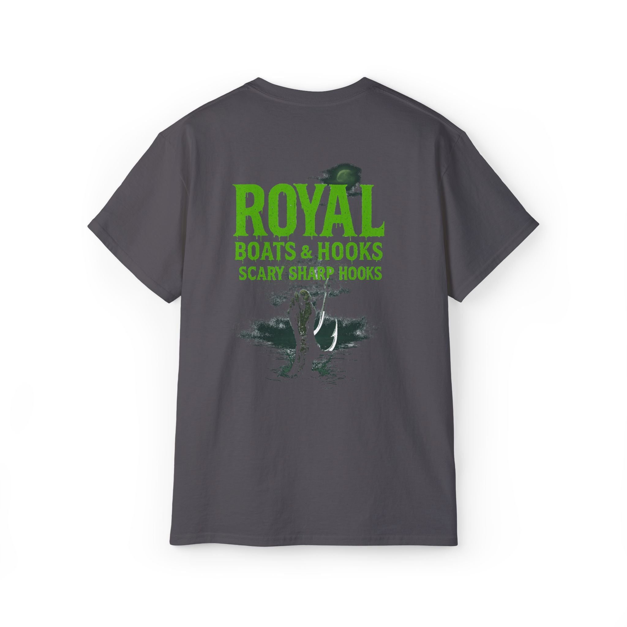 Halloween Foot T-Shirt Featuring BOATS and HOOKS Gift for Anglers, Summer Apparel, Outdoor Activity Shirt, Casual Fishing Wear