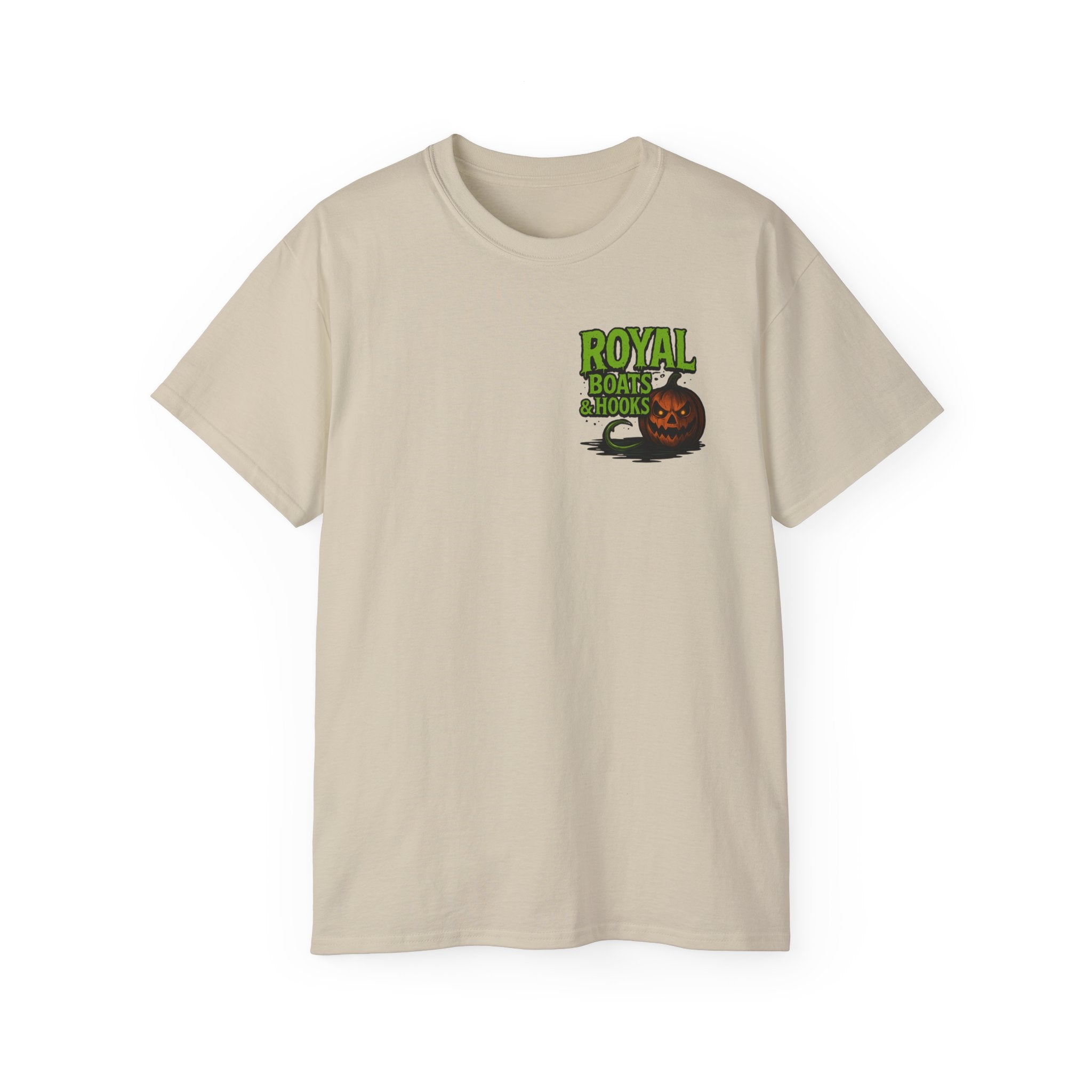 Halloween Foot T-Shirt Featuring BOATS and HOOKS Gift for Anglers, Summer Apparel, Outdoor Activity Shirt, Casual Fishing Wear