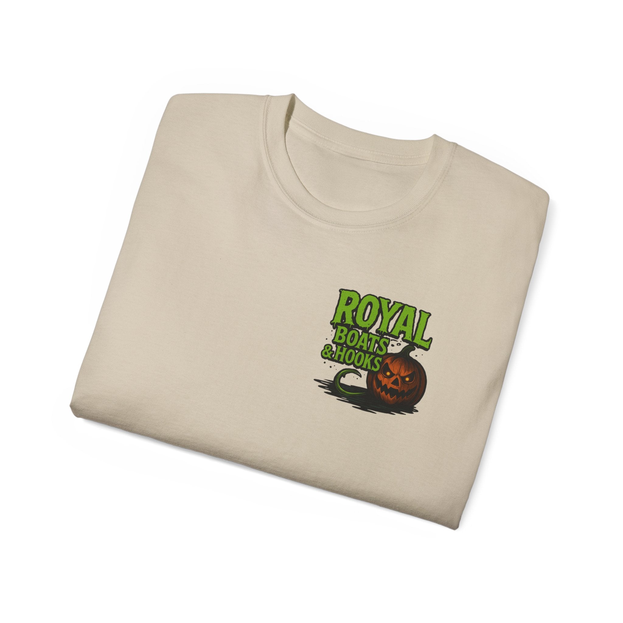 Halloween Foot T-Shirt Featuring BOATS and HOOKS Gift for Anglers, Summer Apparel, Outdoor Activity Shirt, Casual Fishing Wear