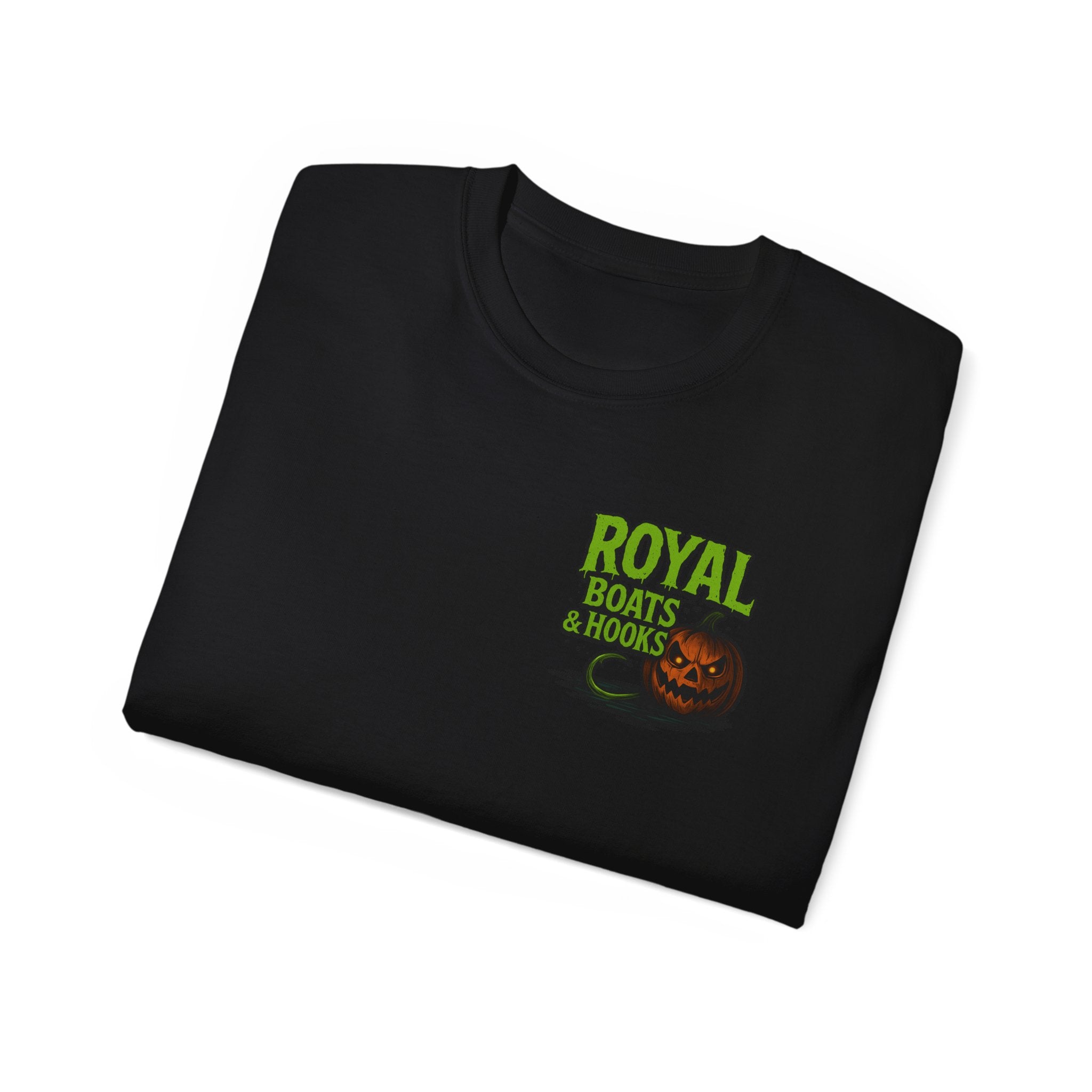 Halloween Special T-Shirt Featuring BOATS and HOOKS Gift for Anglers, Summer Apparel, Outdoor Activity Shirt, Casual Fishing Wear
