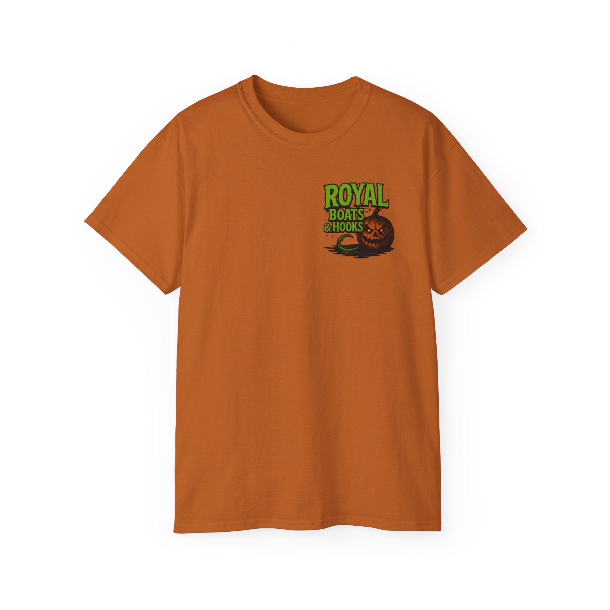 Halloween Foot T-Shirt Featuring BOATS and HOOKS Gift for Anglers, Summer Apparel, Outdoor Activity Shirt, Casual Fishing Wear