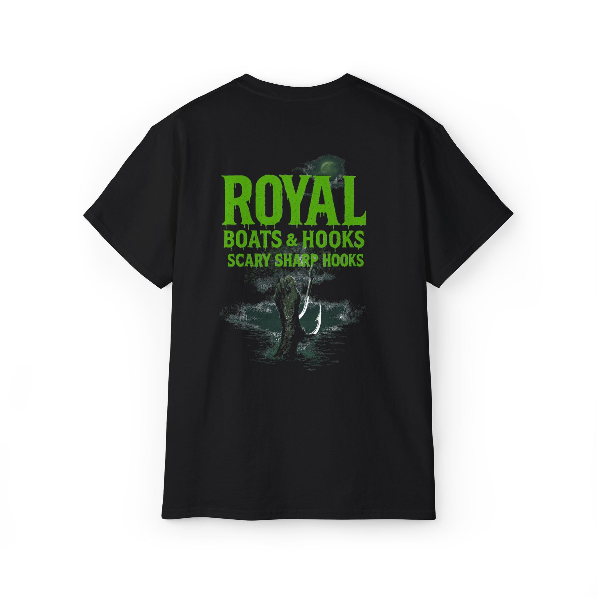 Halloween Foot T-Shirt Featuring BOATS and HOOKS Gift for Anglers, Summer Apparel, Outdoor Activity Shirt, Casual Fishing Wear