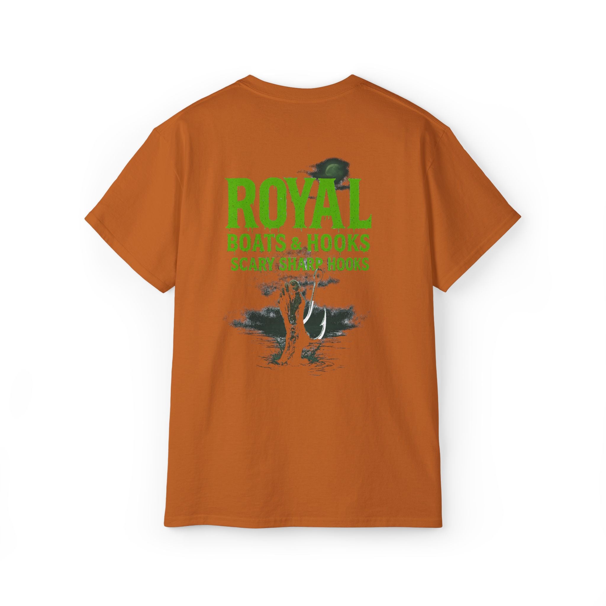 Halloween Foot T-Shirt Featuring BOATS and HOOKS Gift for Anglers, Summer Apparel, Outdoor Activity Shirt, Casual Fishing Wear