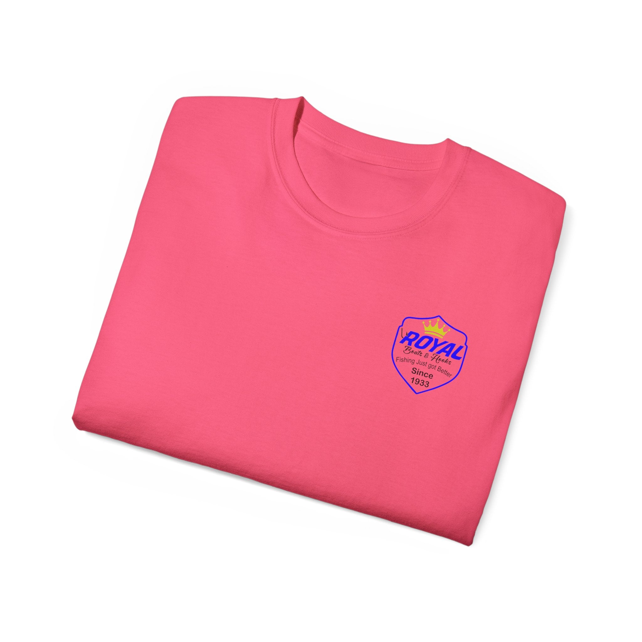 Blue Lettering Tee BOATS and HOOKS Gift for Anglers, Summer Apparel, Outdoor Activity Shirt, Casual Fishing Wear