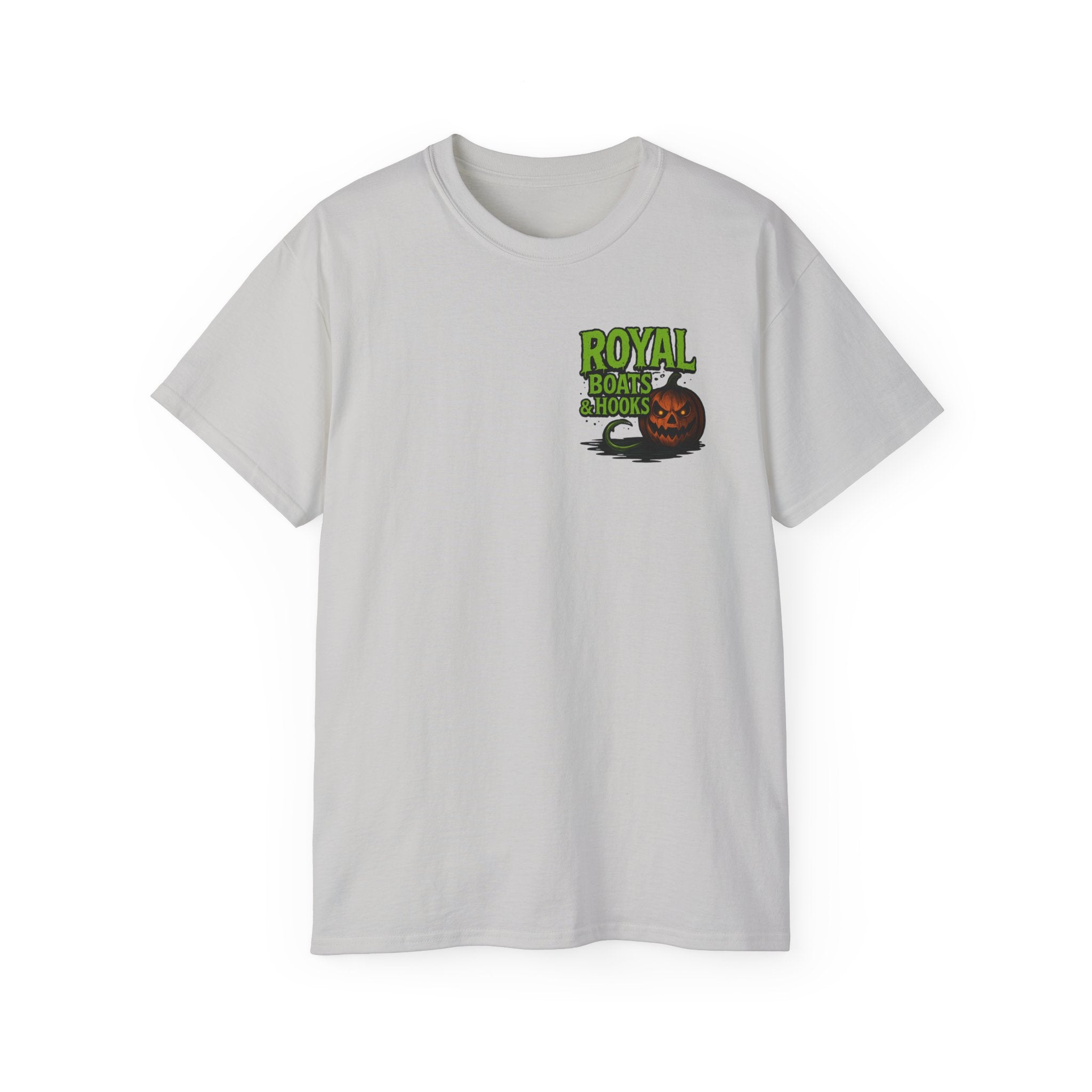 Halloween Foot T-Shirt Featuring BOATS and HOOKS Gift for Anglers, Summer Apparel, Outdoor Activity Shirt, Casual Fishing Wear