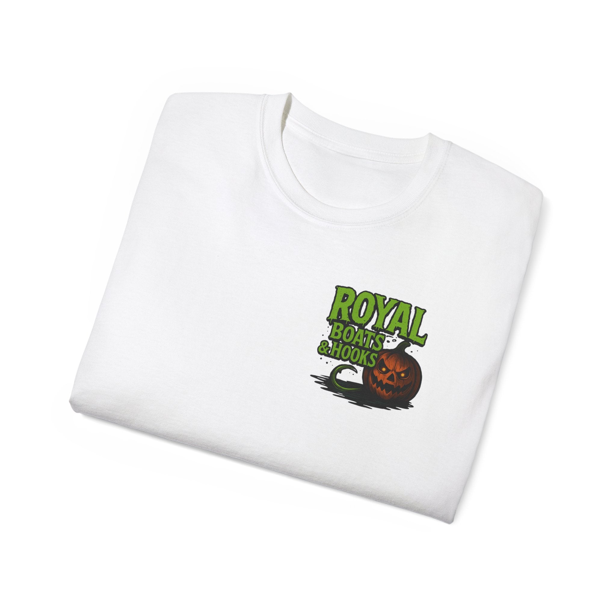 Halloween Foot T-Shirt Featuring BOATS and HOOKS Gift for Anglers, Summer Apparel, Outdoor Activity Shirt, Casual Fishing Wear