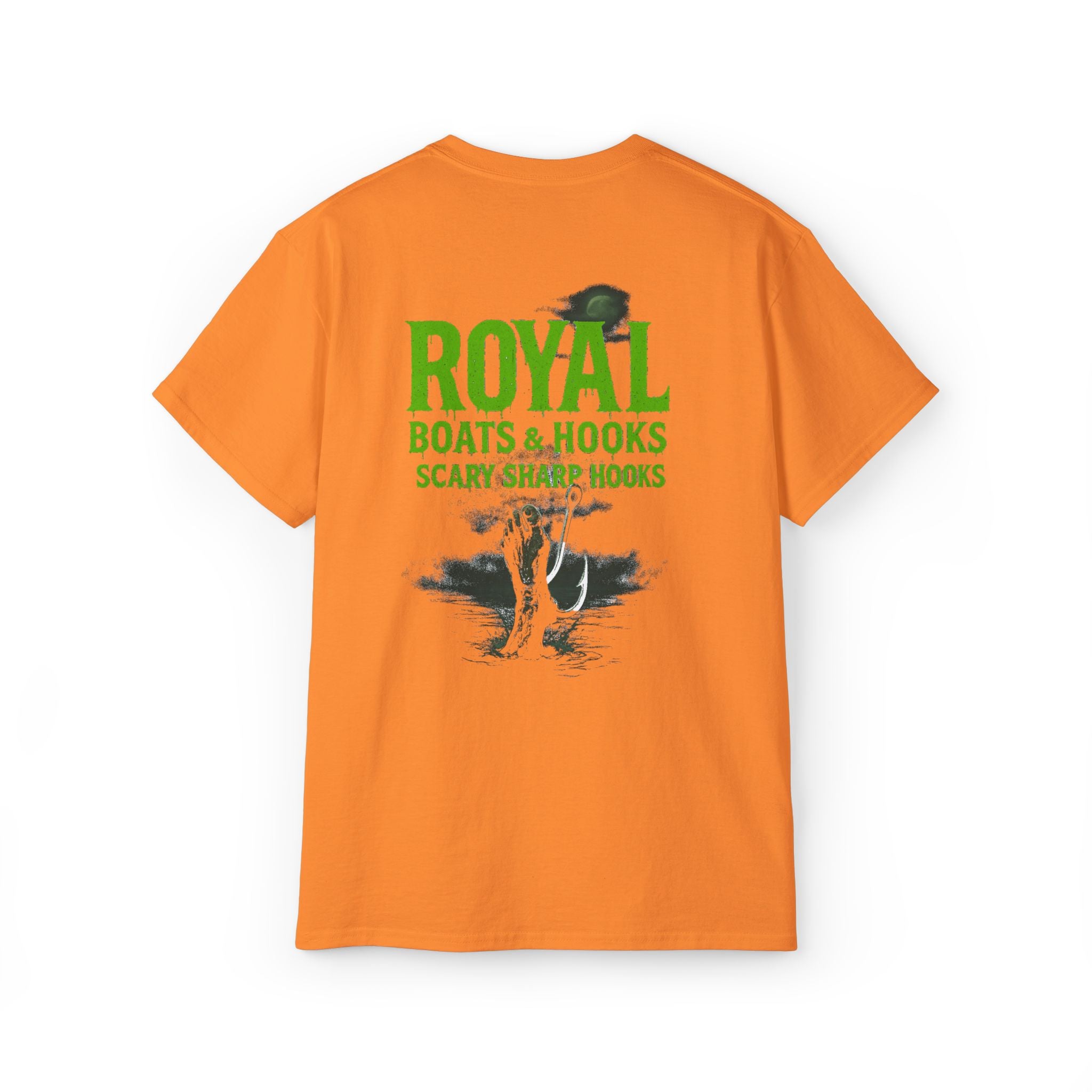 Halloween Foot T-Shirt Featuring BOATS and HOOKS Gift for Anglers, Summer Apparel, Outdoor Activity Shirt, Casual Fishing Wear