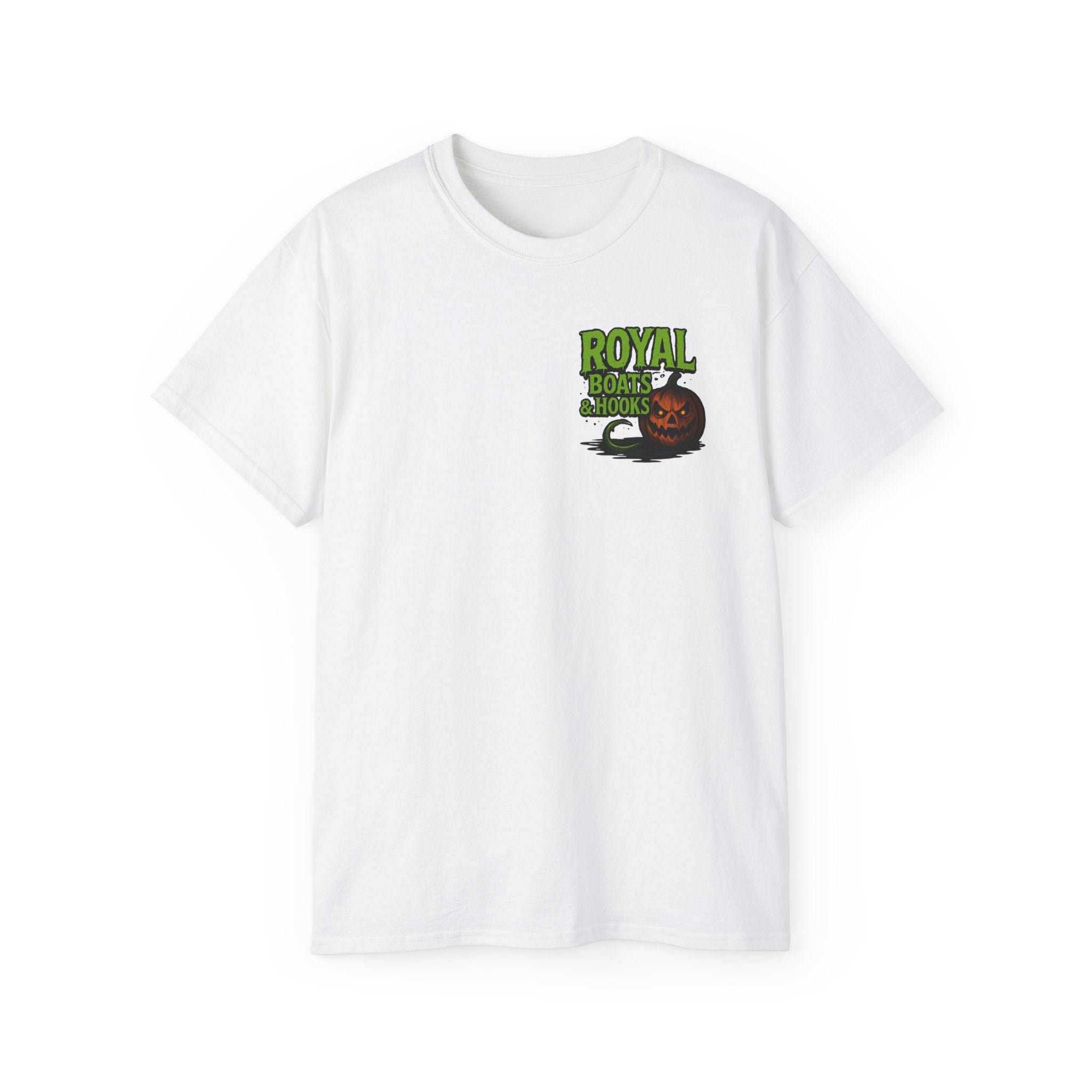 Halloween Foot T-Shirt Featuring BOATS and HOOKS Gift for Anglers, Summer Apparel, Outdoor Activity Shirt, Casual Fishing Wear