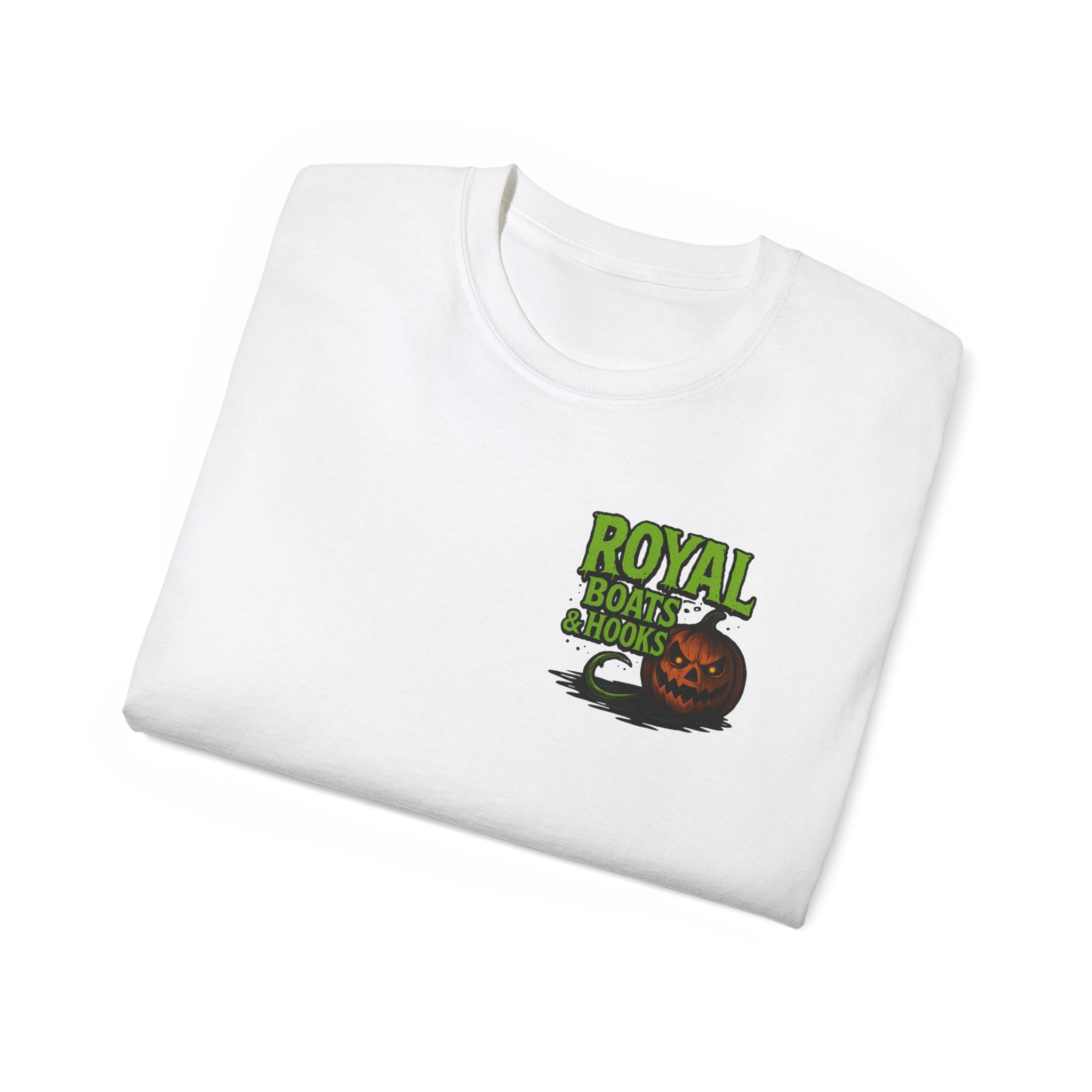 Halloween Special T-Shirt Featuring BOATS and HOOKS Gift for Anglers, Summer Apparel, Outdoor Activity Shirt, Casual Fishing Wear