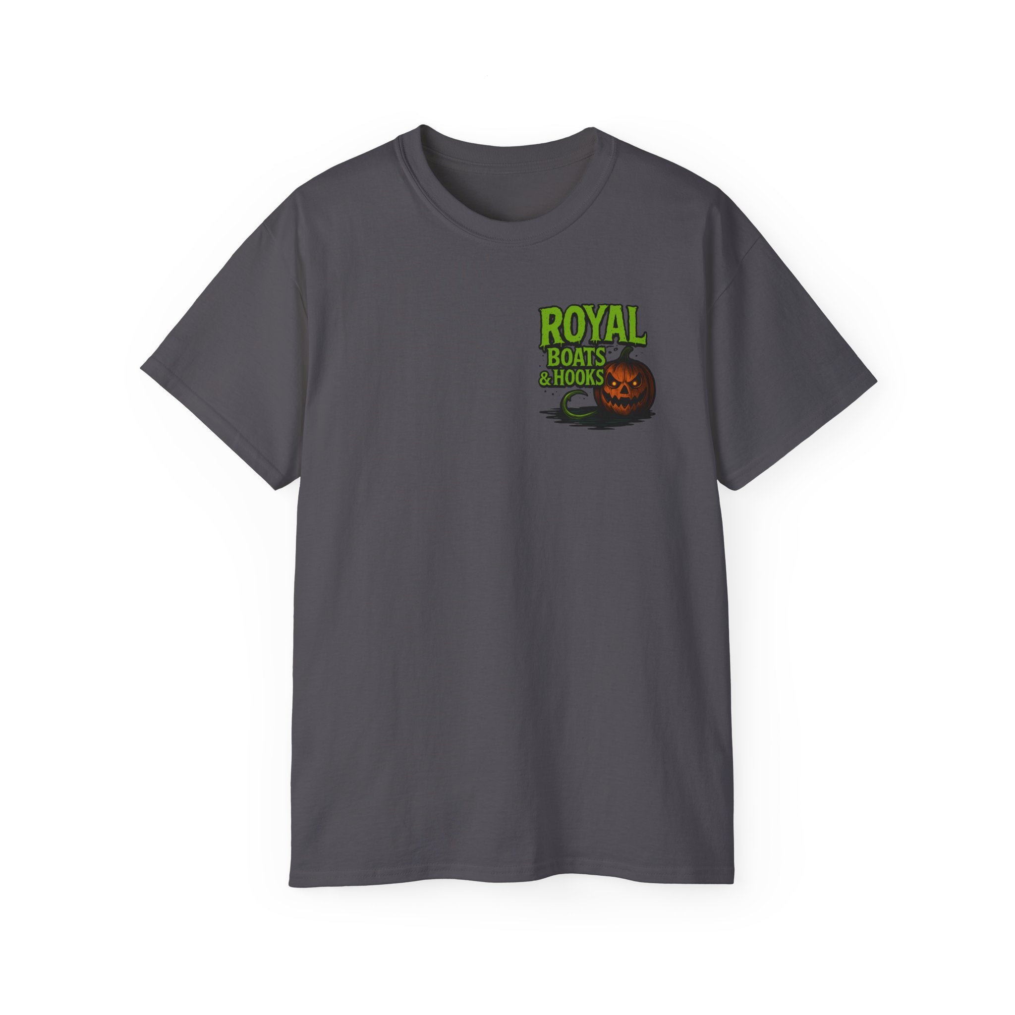 Halloween Foot T-Shirt Featuring BOATS and HOOKS Gift for Anglers, Summer Apparel, Outdoor Activity Shirt, Casual Fishing Wear