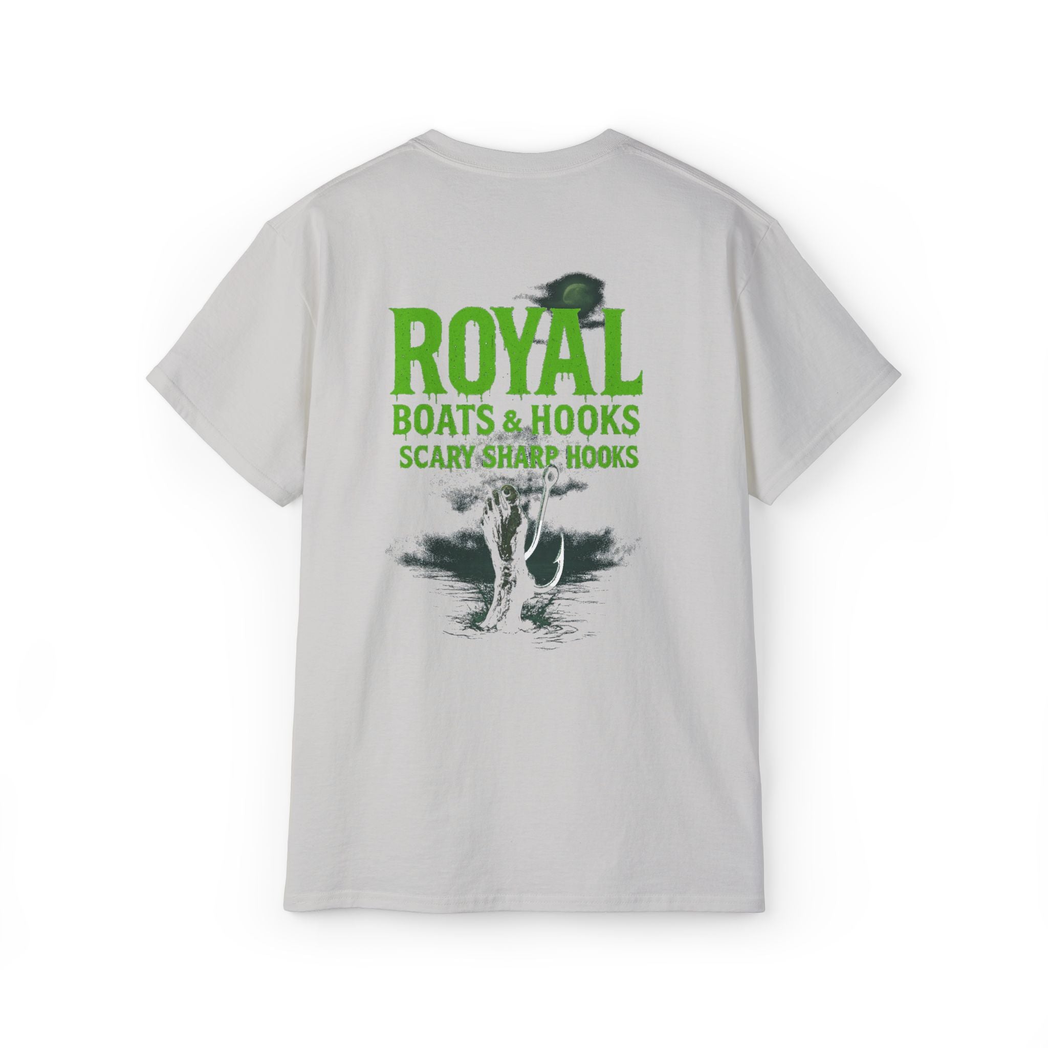 Halloween Foot T-Shirt Featuring BOATS and HOOKS Gift for Anglers, Summer Apparel, Outdoor Activity Shirt, Casual Fishing Wear