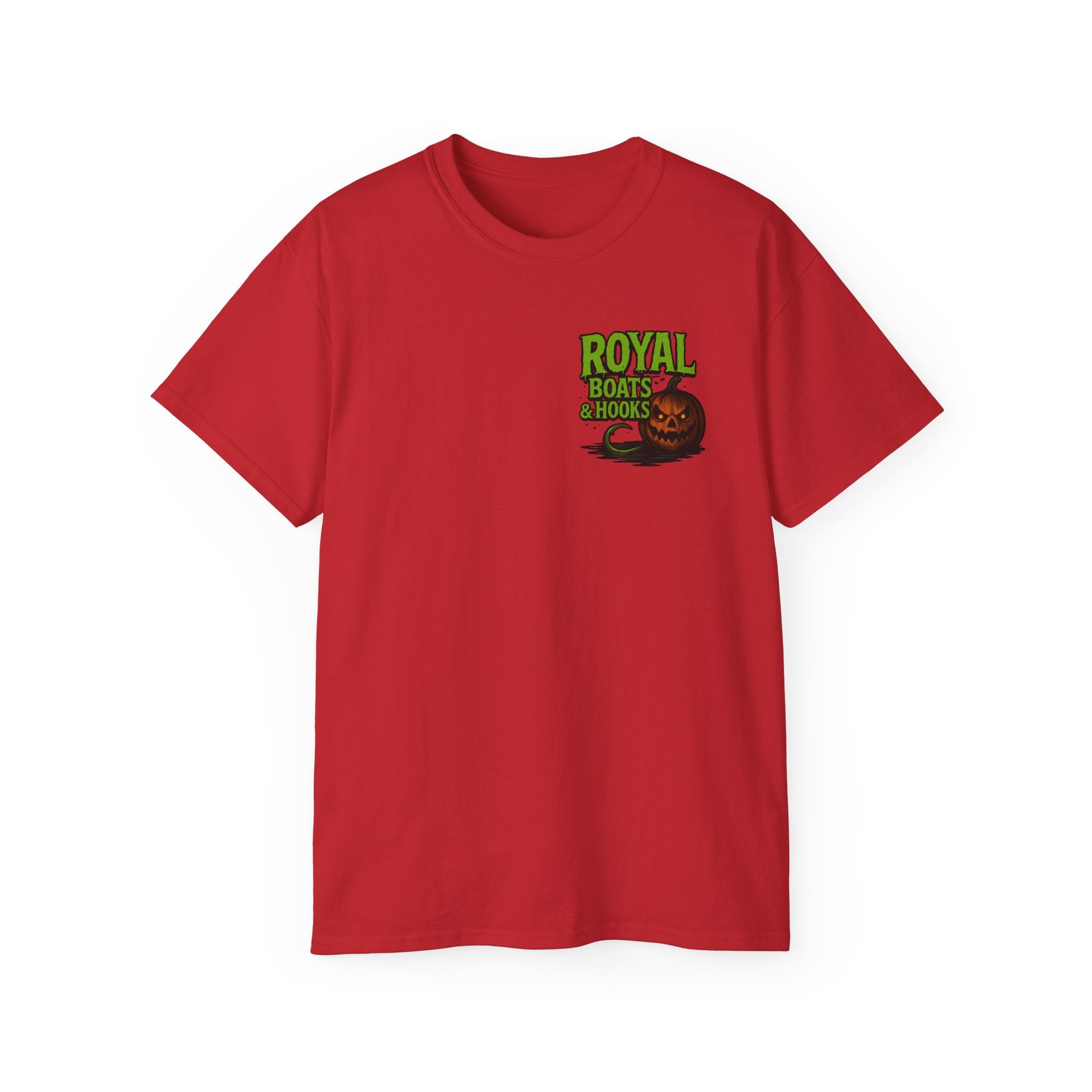 Halloween Special T-Shirt Featuring BOATS and HOOKS Gift for Anglers, Summer Apparel, Outdoor Activity Shirt, Casual Fishing Wear