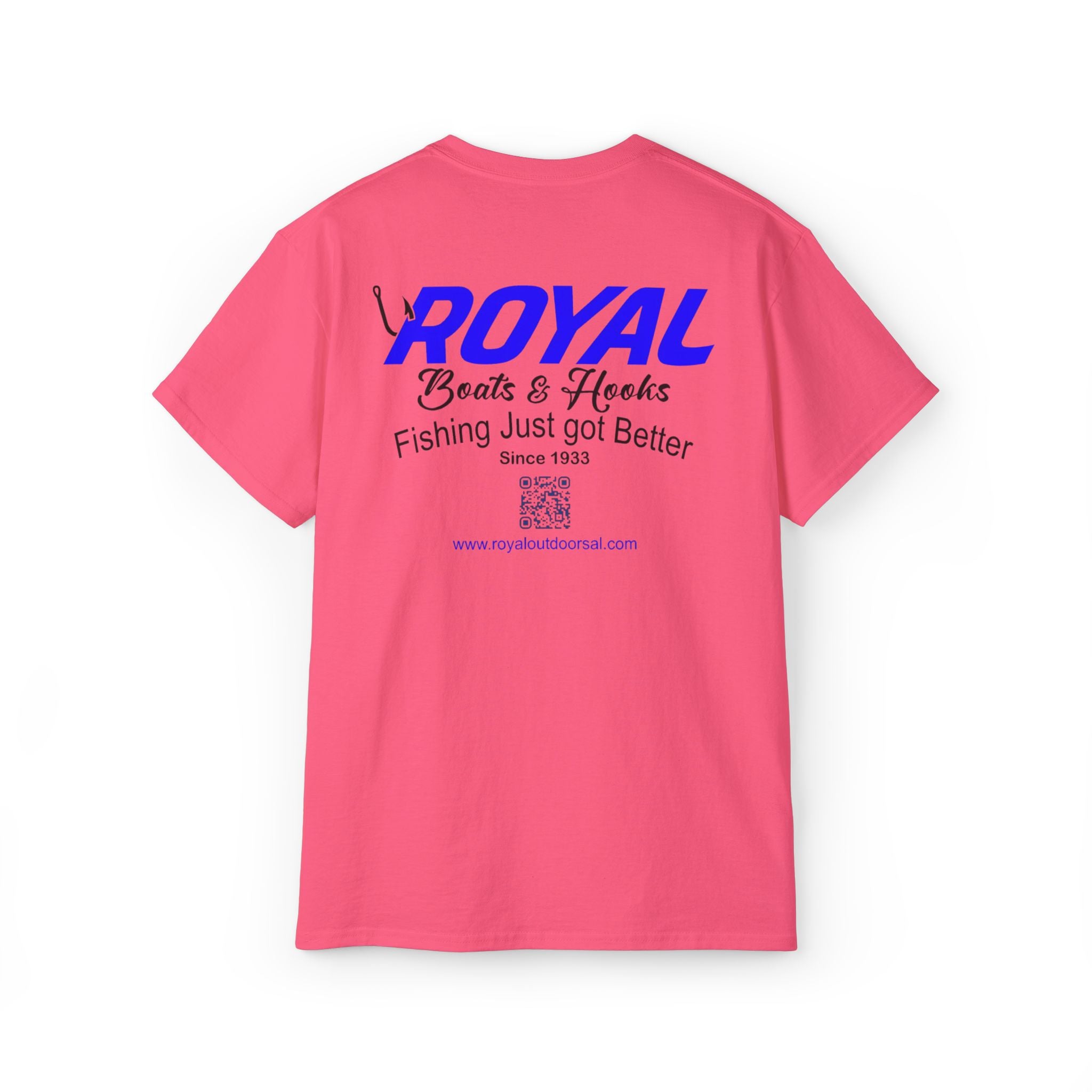 Blue Lettering Tee BOATS and HOOKS Gift for Anglers, Summer Apparel, Outdoor Activity Shirt, Casual Fishing Wear