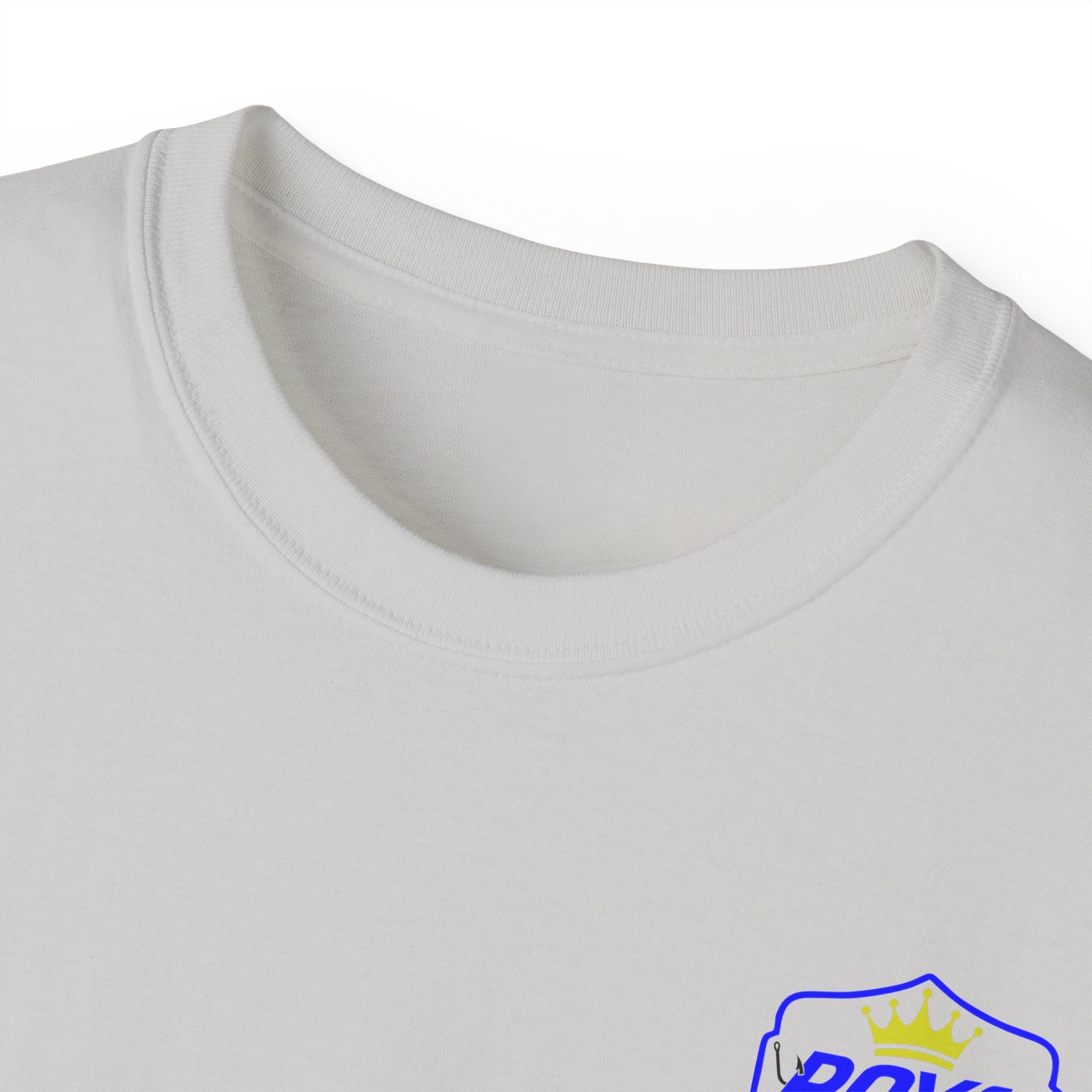 Blue Lettering Tee BOATS and HOOKS Gift for Anglers, Summer Apparel, Outdoor Activity Shirt, Casual Fishing Wear
