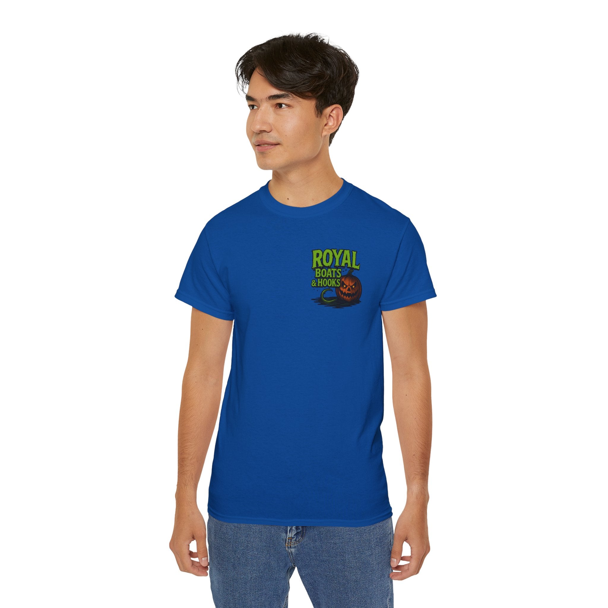 Halloween Special T-Shirt Featuring BOATS and HOOKS Gift for Anglers, Summer Apparel, Outdoor Activity Shirt, Casual Fishing Wear