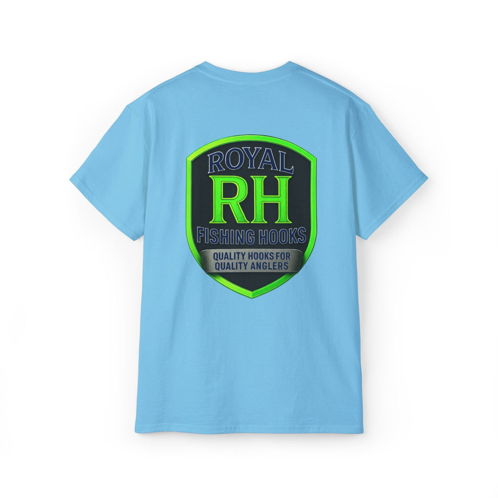 Green Shield T-Shirt Featuring BOATS and HOOKS Gift for Anglers, Summer Apparel, Outdoor Activity Shirt, Casual Fishing Wear