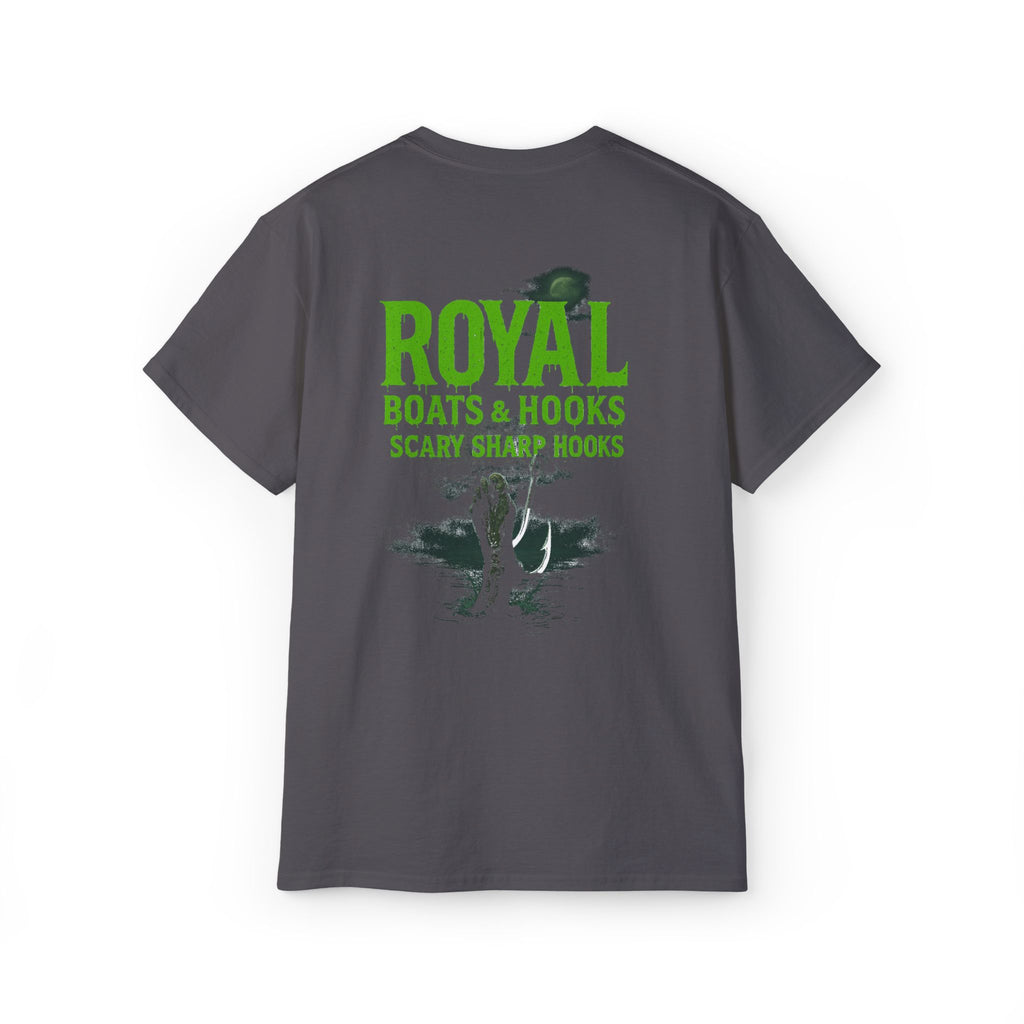 Halloween Foot T-Shirt Featuring BOATS and HOOKS Gift for Anglers, Summer Apparel, Outdoor Activity Shirt, Casual Fishing Wear