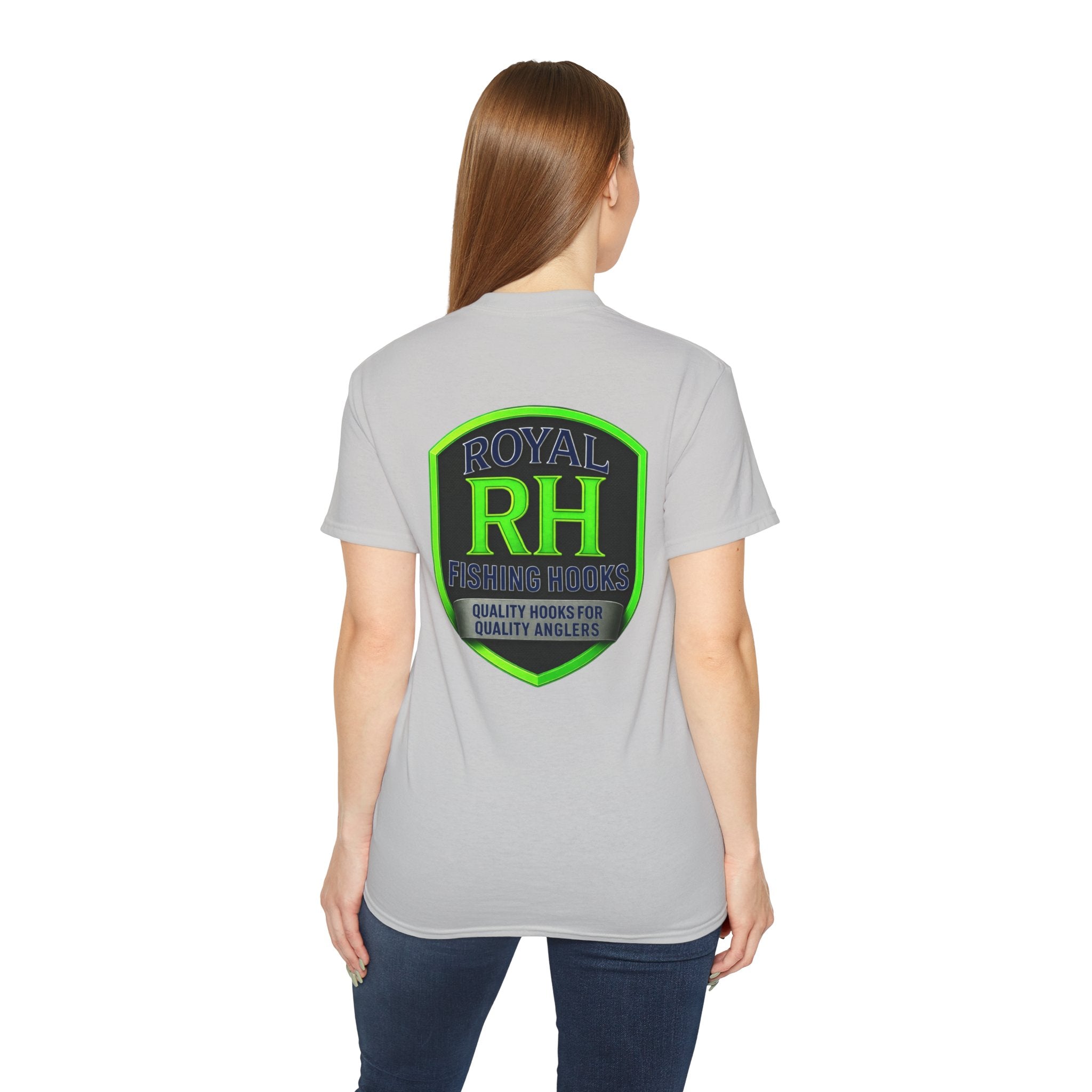 Green Shield T-Shirt Featuring BOATS and HOOKS Gift for Anglers, Summer Apparel, Outdoor Activity Shirt, Casual Fishing Wear