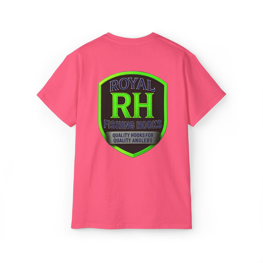 Green Shield T-Shirt Featuring BOATS and HOOKS Gift for Anglers, Summer Apparel, Outdoor Activity Shirt, Casual Fishing Wear