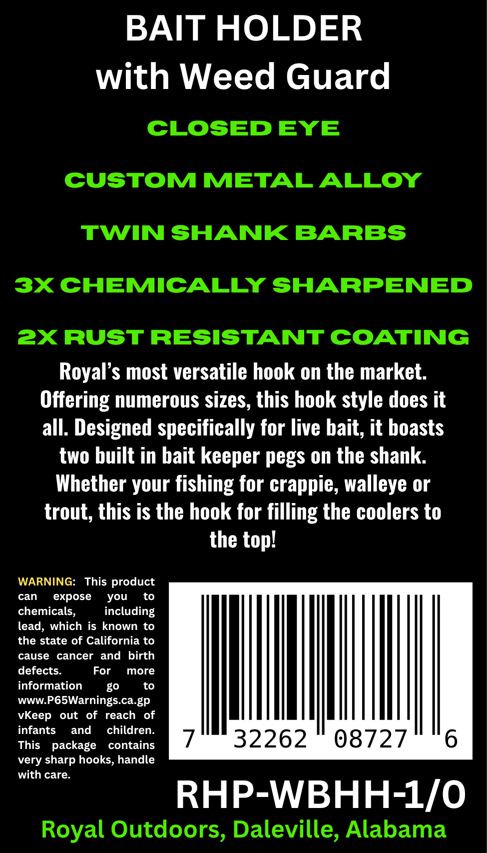 ROYAL Bait Holder WEED GUARD Hooks