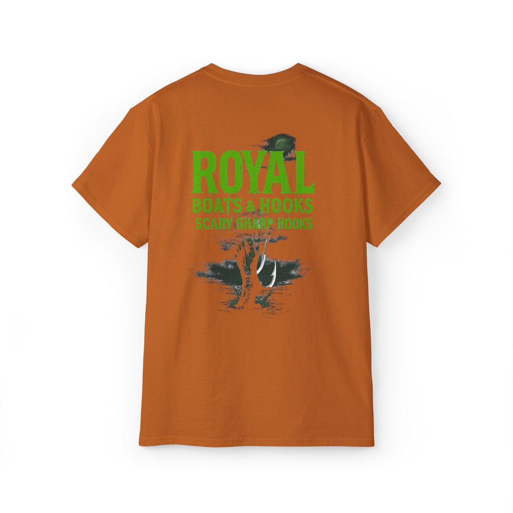 Halloween Foot T-Shirt Featuring BOATS and HOOKS Gift for Anglers, Summer Apparel, Outdoor Activity Shirt, Casual Fishing Wear