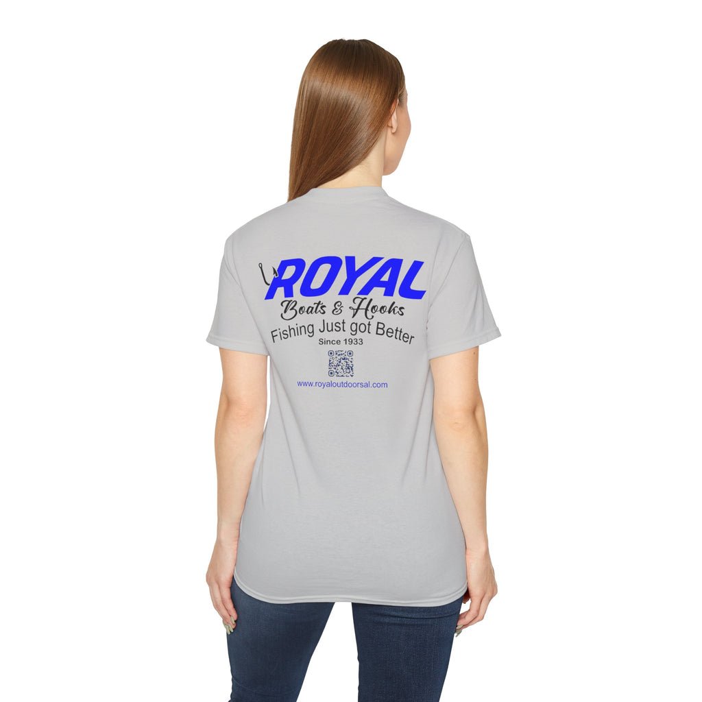 T-Shirt Featuring BOATS and HOOKS Gift for Anglers, Summer Apparel, Outdoor Activity Shirt, Casual Fishing Wear
