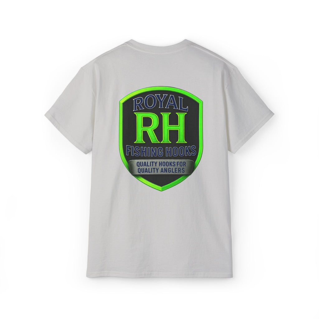 Green Shield T-Shirt Featuring BOATS and HOOKS Gift for Anglers, Summer Apparel, Outdoor Activity Shirt, Casual Fishing Wear
