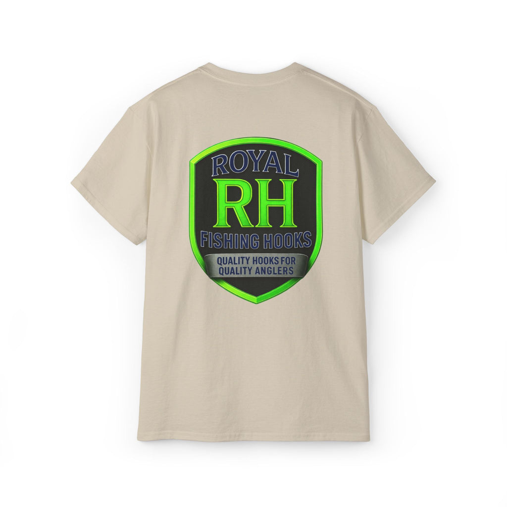 Green Shield T-Shirt Featuring BOATS and HOOKS Gift for Anglers, Summer Apparel, Outdoor Activity Shirt, Casual Fishing Wear