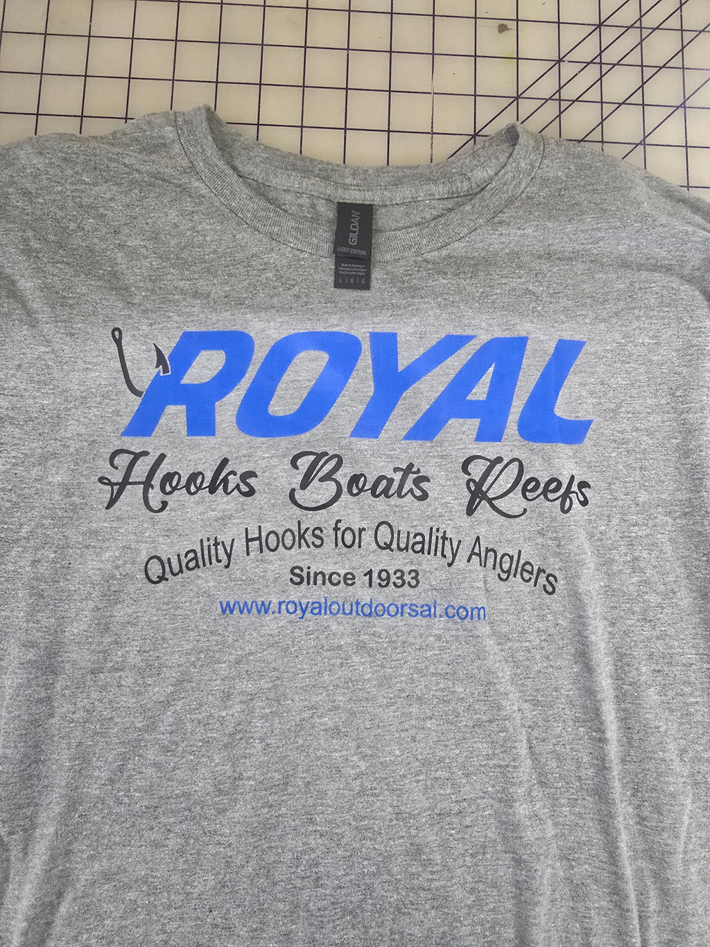 Royal Hooks and Boats Tee Shirts
